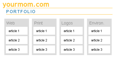 sample layout of portfolio landing page